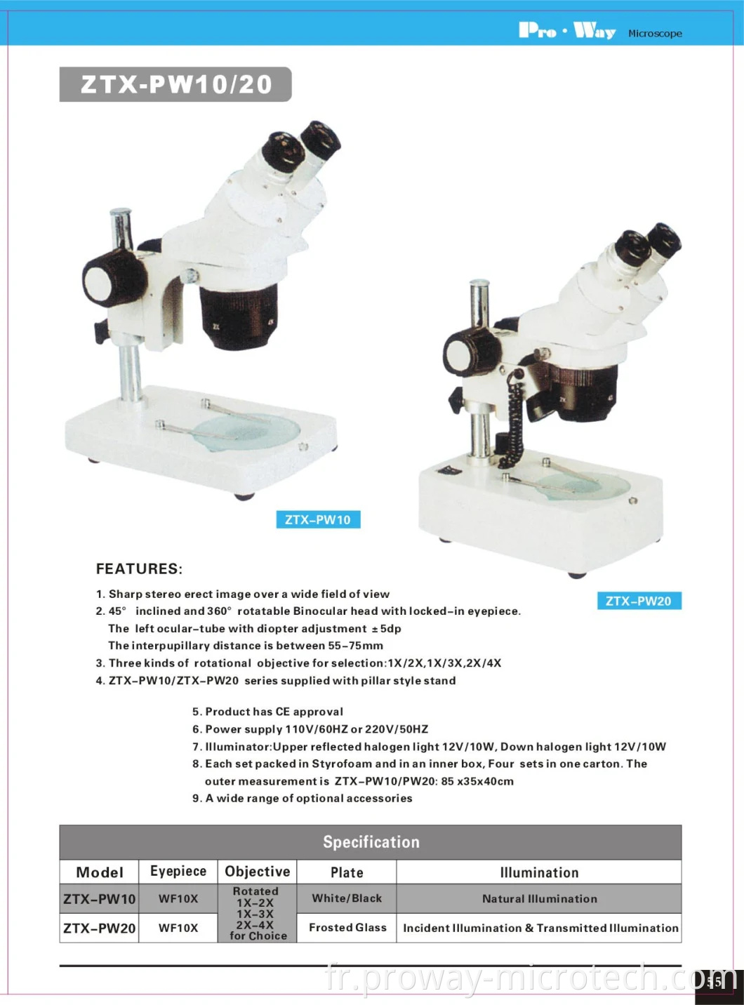 Microscope stéréo (ZTX-PW20)